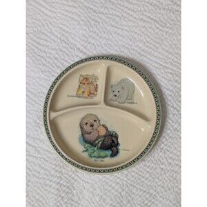 Selandia Wildlife Babies Melamine Divided Toddler/Kids Plate